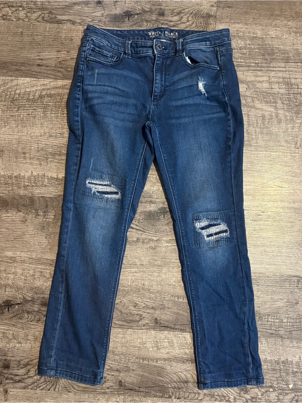 White House Black Market Jeans Women’s 6 Blue Skinny Distressed